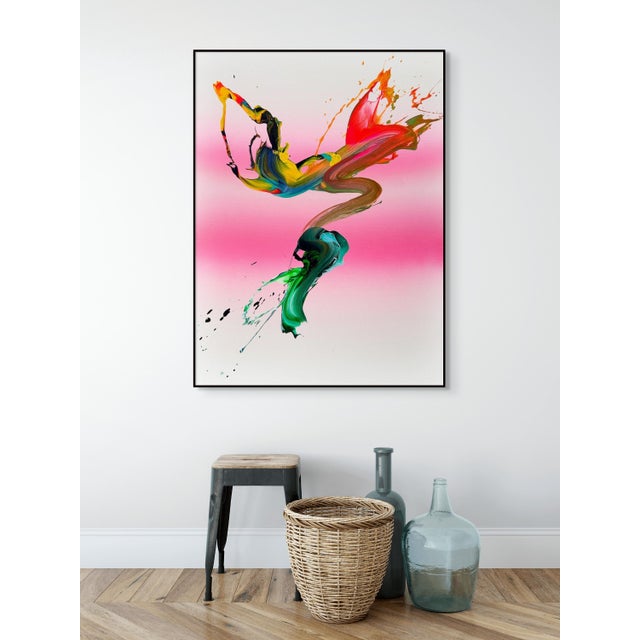 Abstract Contemporary Abstract Acrylic on Canvas "Pink Dreams" by Nikolaos Schizas For Sale - Image 3 of 5