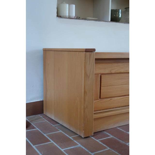 Long Low Sideboard Bench in Elm by Camif, France, 1970s For Sale - Image 12 of 18