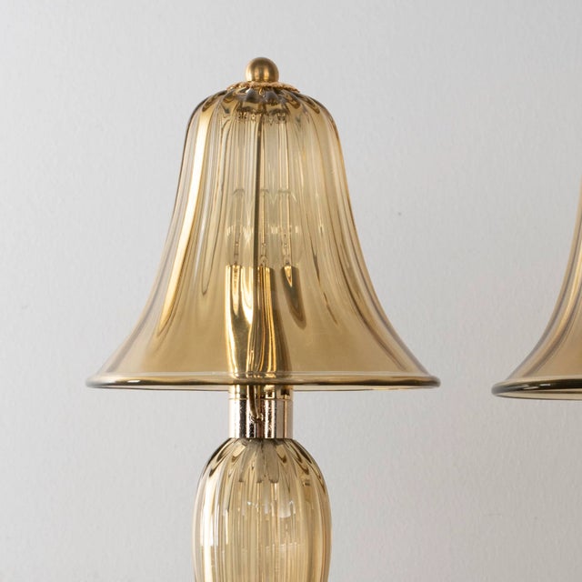 Smoky Murano Glass Table Lamp, Italy, 1990s For Sale - Image 4 of 10