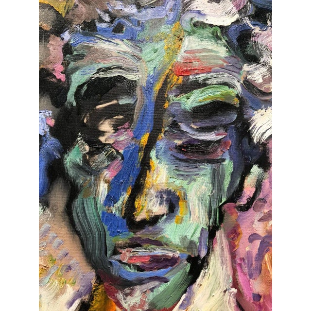 Early 21st Century The Head of the House, Abstract Figurative Oil on Linen, Rich Bold Colors, 2012 For Sale - Image 5 of 9