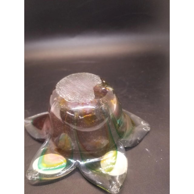 Mid-Century Modern Vintage Rainbow Art Glass Votive Holder For Sale - Image 3 of 4