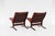 Vintage Low-Back Siesta Chairs and Ottoman in Red Leather by Ingmar Relling for Westnofa, Set of 3 For Sale - Image 5 of 8