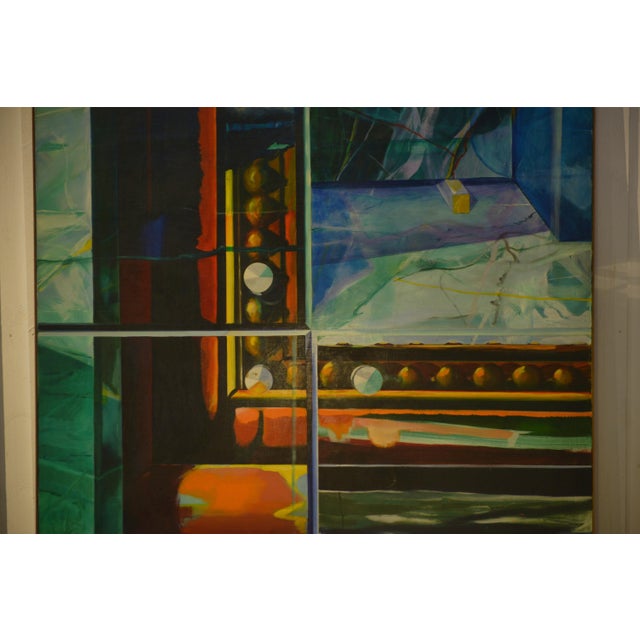 Roberto Platé, Abstract Composition, 1970s, Oil on Canvas, Framed For Sale - Image 4 of 13