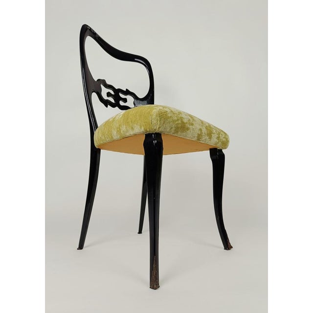 Mid-Century Italian Chinese Chippendale Style Lacquered Chairs, 1950s, Set of 6 For Sale - Image 3 of 18