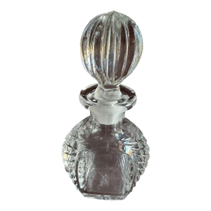 Pressed Glass Perfume Bottle. Unusual Shape