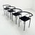 Black Vintage Poltroncina Chairs by Maurizio Peregalli for Zeus Noto, 1980s, Set of 4 For Sale - Image 8 of 11