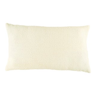 Creamy White Chevron Lumbar Alpaca Pillow For Sale
