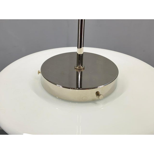 Art Deco Pendant Light in Chrome & Milk Glass, 1970s For Sale - Image 4 of 12