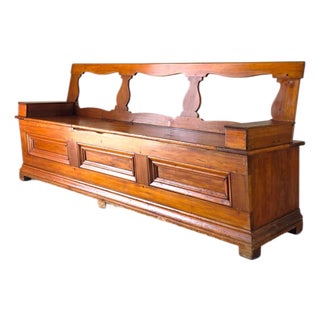 Antique Swedish Pine Storage Bench 19th Cen For Sale