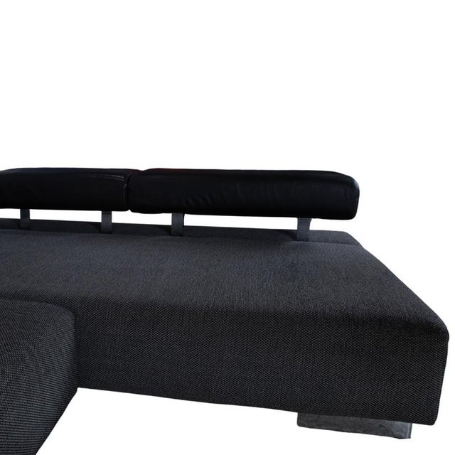 Sunrise Fabric Leather Corner Sofa with Manual Function from Brühl For Sale - Image 9 of 16