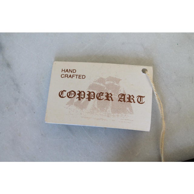 Metal Vintage Artesian Made Brutalist Copper Birds in Flight Wall Hangings S/3 For Sale - Image 7 of 9