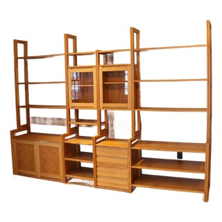 1970's Swedish Pine Modular Wall Cabinet For Sale