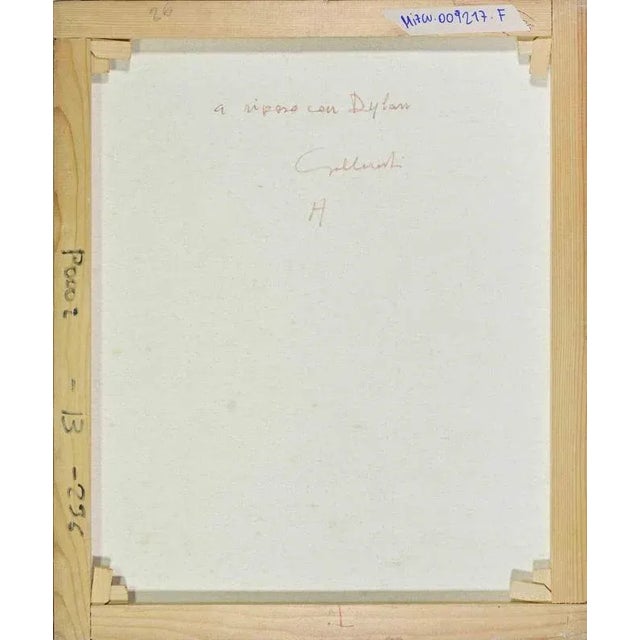 Modern Alberto Gallerati, Resting with Dylan, Oil on Canvas, 1970s For Sale - Image 3 of 4