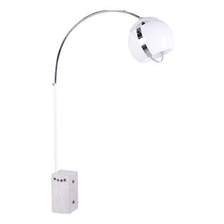 Mid-Century Floor Lamp in Chrome and Marble from Guzzini, Italy, 1960s For Sale