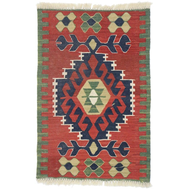 Vintage Persian Shiraz Kilim Rug - 01'11 X 02'10 For Sale - Image 9 of 9