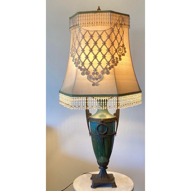 Traditional Vintage Empire Style Bronze Table Lamp For Sale - Image 3 of 10