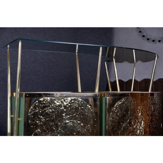 Gold Curved Dry Bar in Brass from Justfurnituress For Sale - Image 8 of 13