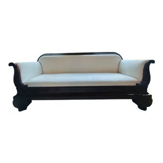 19th Century Antique Empire Style Mahogany Sofa For Sale