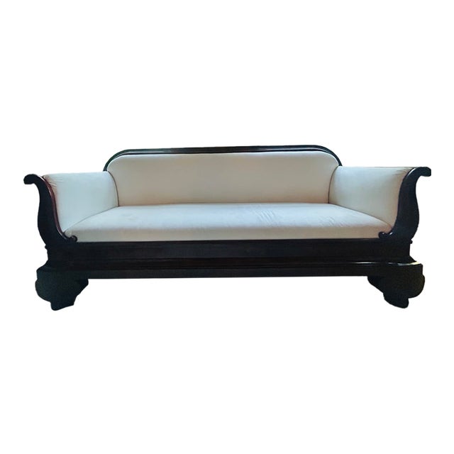 19th Century Antique Empire Style Mahogany Sofa For Sale