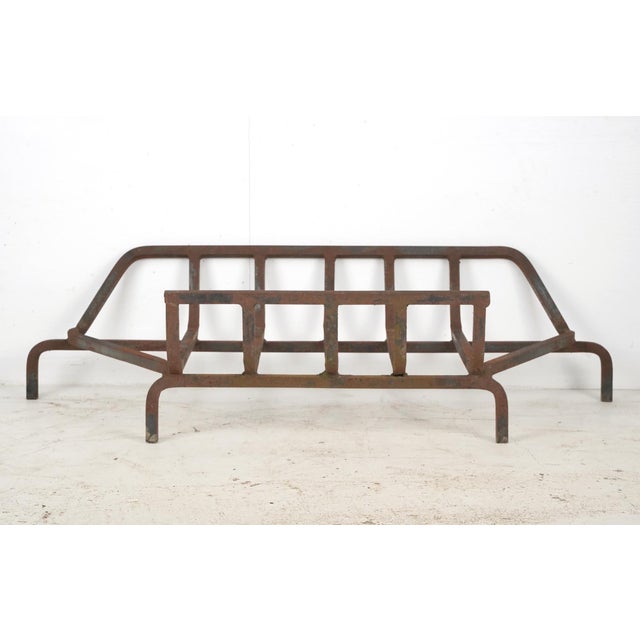Black Reclaimed 42.375 In. Cast Iron Fireplace Grate Log Holder For Sale - Image 8 of 8