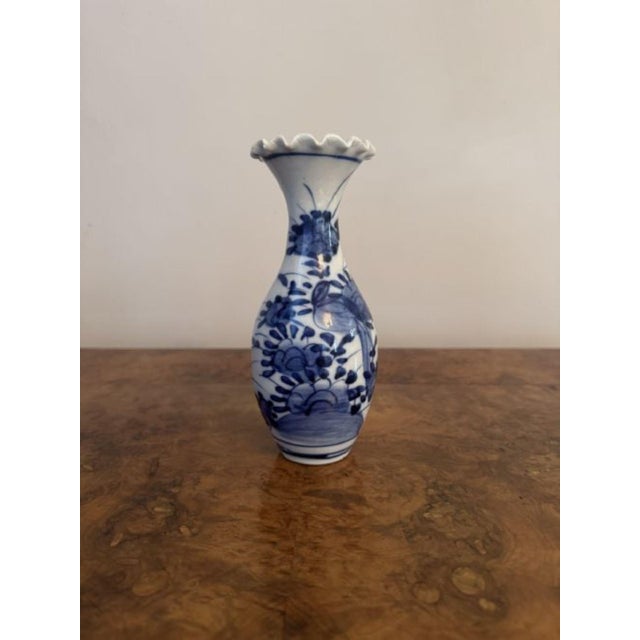 Ceramic Antique Japanese Imari Blue and White Baluster Vase, 1900 For Sale - Image 7 of 8