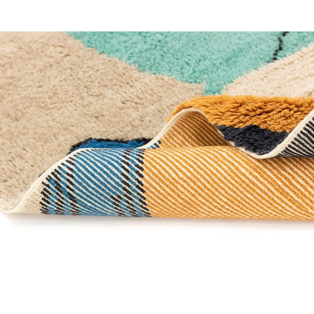 Textile Hand-Knotted Wool Rug by Azele Studio For Sale - Image 7 of 11