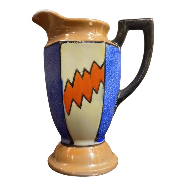 Vintage Lusterware Creamer in the Manner of Clarice Cliff For Sale