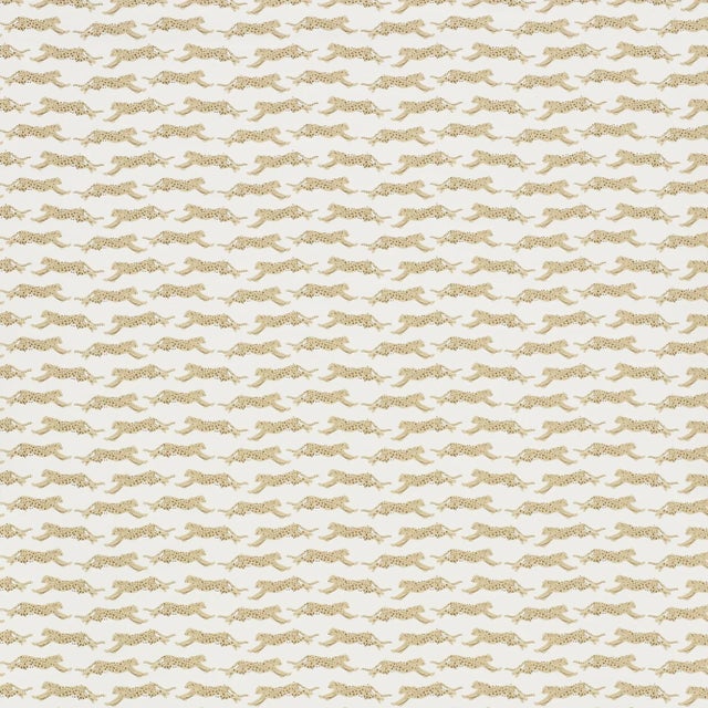 Contemporary Schumacher Leaping Leopards Wallpaper in Sand For Sale - Image 3 of 5