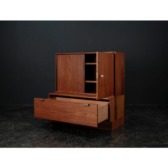 Wood Model 523 Modular Sideboard in Teak by Heinrich Riestenpatt for Skand. Möbel Häkli Rt Möbel, 1960s, Set of 2 For Sale - Image 7 of 18