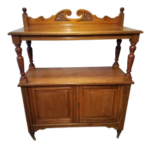 1910s Antique Buffet Trolley with Wheels
