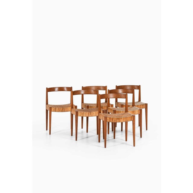 Teak and Cane Dining Table and Chairs by Nanna Ditzel for Poul Kolds, 1950s, Set of 7 For Sale - Image 9 of 13