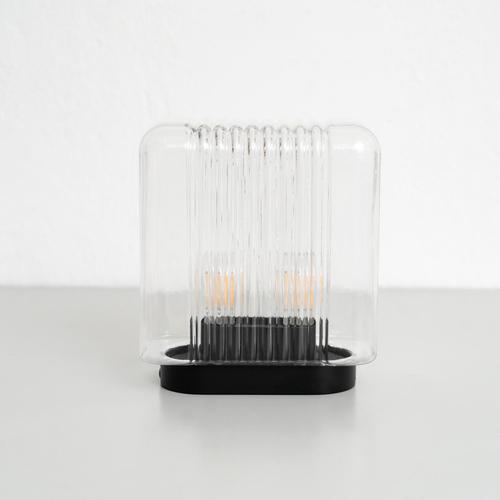 Glass & Aluminum Lari Mini Table Lamp by Angelo Mangiarotti, 2023 For Sale - Image 4 of 15