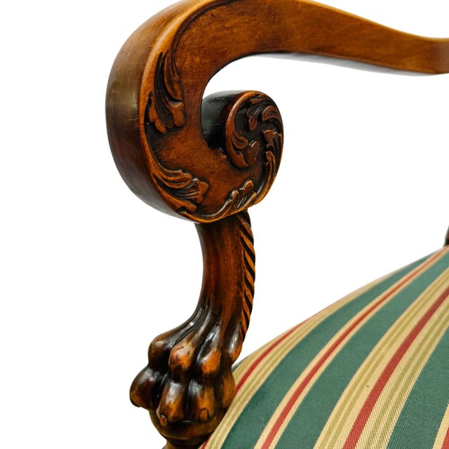 Brown 19th Century English Regency Sheraton Chair With Carved Lion's Paws and Lattice Back For Sale - Image 8 of 12