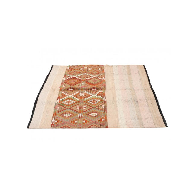 Mid-Century Modern Decorative Vintage Turkish Kilim Rug - 4`5″ X 5`1″ For Sale - Image 3 of 6
