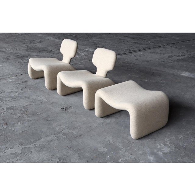 Djinn Lounge Chairs with Ottoman by Olivier Mourgue for Airborne, France, 1960s, Set of 3 For Sale - Image 6 of 10