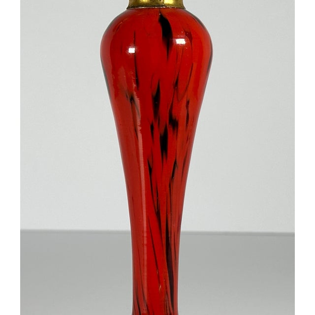 Art Deco Art Deco Czech Red & Black Swirled Glass Perfume Atomizer - 1930s For Sale - Image 3 of 10