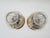 A pair of elegant Mid-Century Modern-style wall sconces, made of brass and transparent, hand-cut glass. The sconces most...