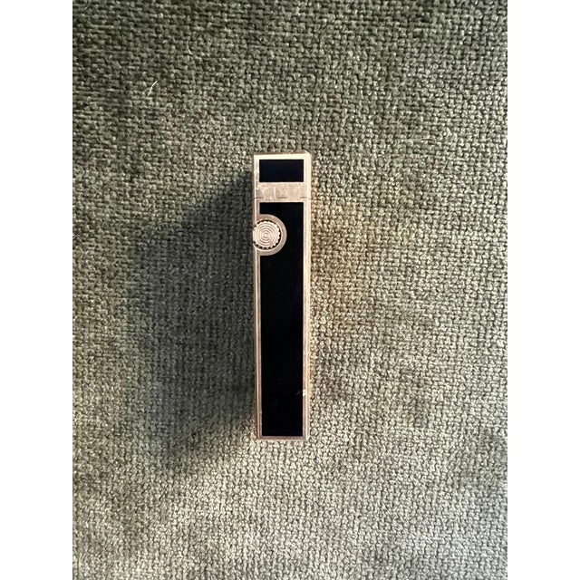 Metal Rare Iconic Vintage Dunhill Gold Plated and Black Lacquer Swiss Made Lighter For Sale - Image 7 of 10