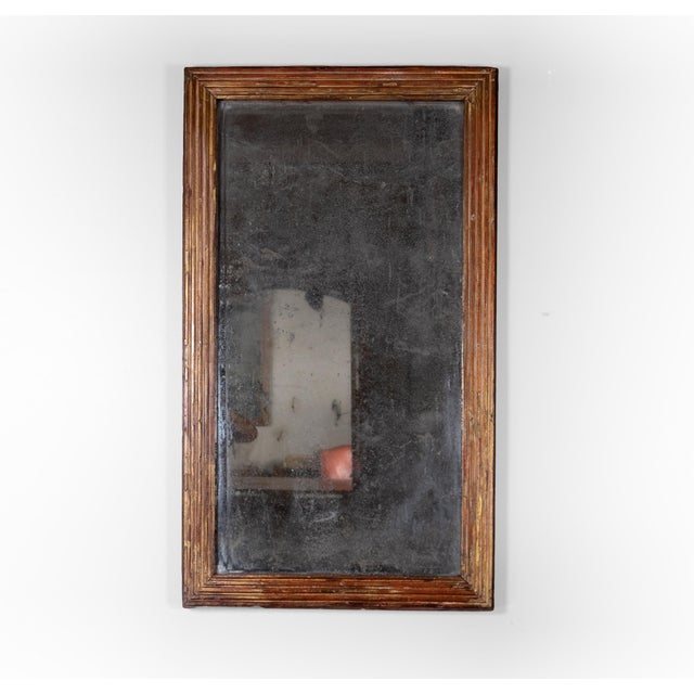 Gold French Fluted Giltwood Mirror Frame With Original Mercury Plate, Circa 1860 For Sale - Image 8 of 8