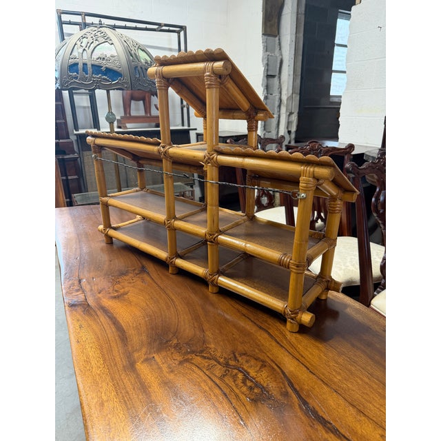 Paul Frankel Style Bamboo Tiki Wall Shelf For Sale - Image 9 of 9