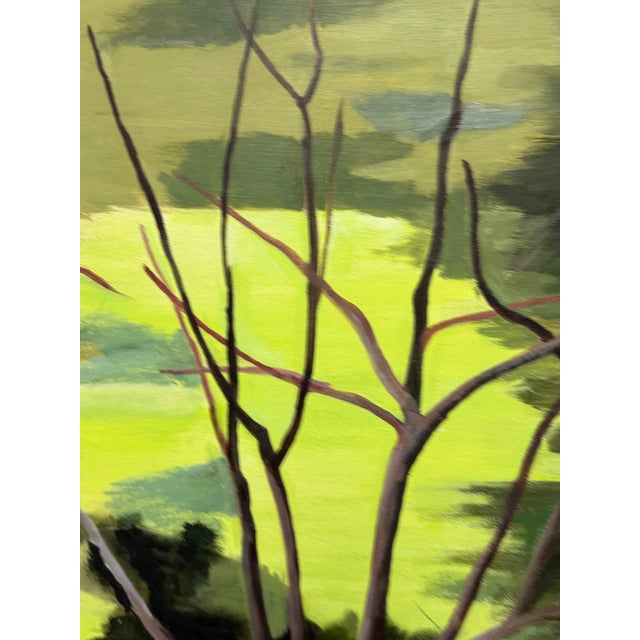 Paint Post Modern Colorful Landscape of Bare Trees, Framed For Sale - Image 7 of 12