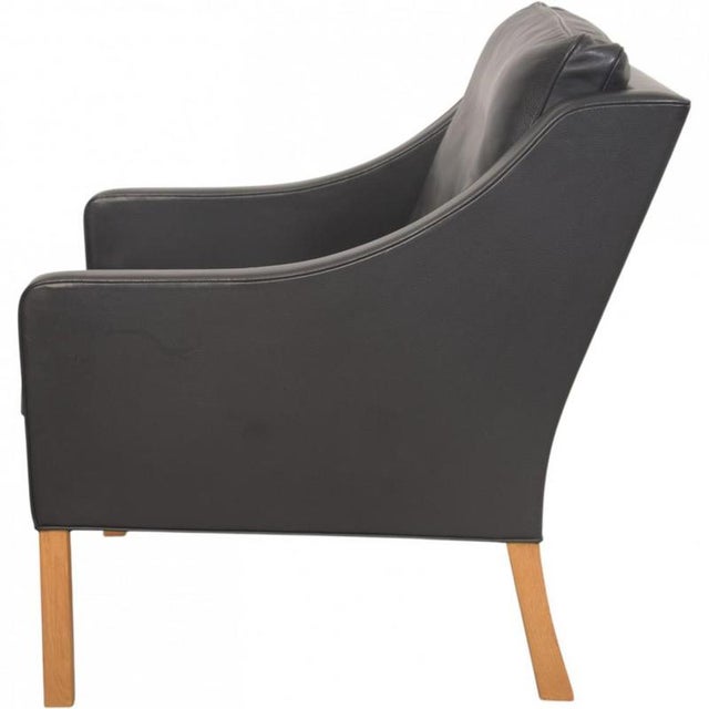 Model 2207 Lounge Chair in Black Leather Børge Mogensen, 1980s For Sale - Image 13 of 16