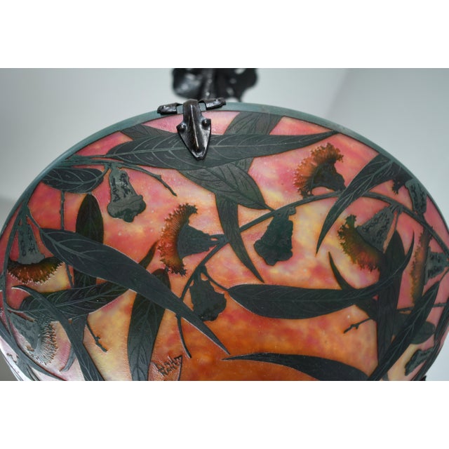 French Art Deco Pendant Light by Daum & Majorelle - 1925 Cameo Chandelier France For Sale - Image 12 of 15