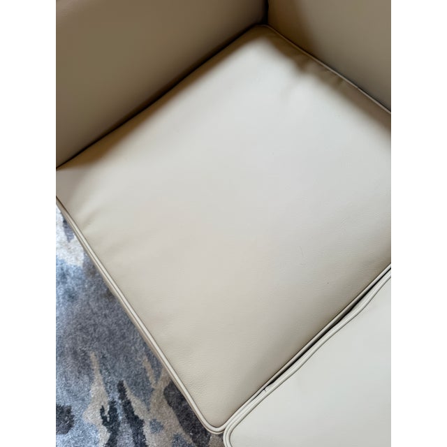 Modern Classics Petite Corbusier Style Sofa, Parchment For Sale - Image 11 of 12