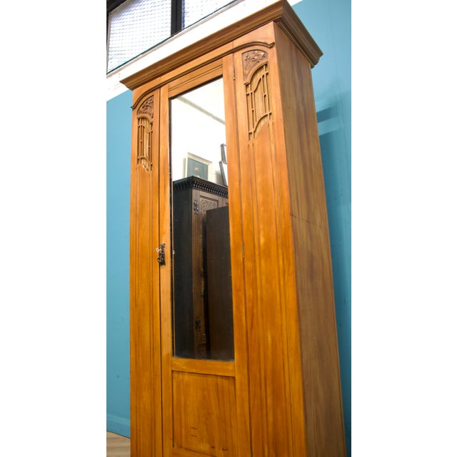 Edwardian Satinwood Wardrobe, 1900s For Sale - Image 5 of 9