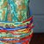 Yellow Vintage Italian Hand Blown Millefiori Glass Vase, Murano, 1990s For Sale - Image 8 of 18