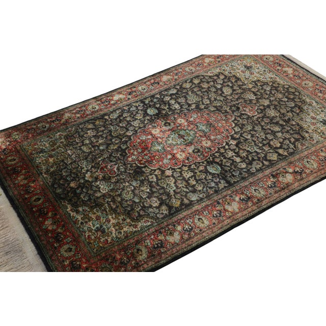 Rug & Kilim Antique Persian Qum Rug in Brown With Florals and Medallions For Sale - Image 4 of 8