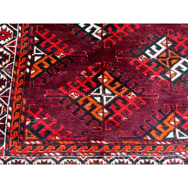Textile High-Quality Hand-Knotted Turkmen Yomut Wool Area Rug - 4'6" X 6'1" For Sale - Image 7 of 14