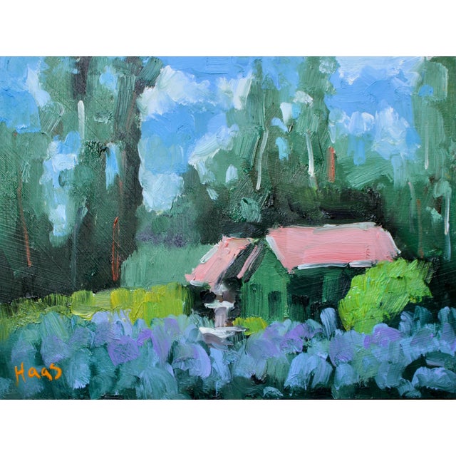 Desertscapes — Lavender Farm Modern Impressionist Oil Painting Landscape For Sale