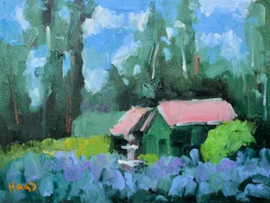 Desertscapes — Lavender Farm Modern Impressionist Oil Painting Landscape